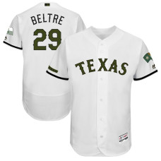مكرونة الاصداف Men's Texas Rangers #29 Adrian Beltre White with Green Memorial Day Stitched MLB Majestic Flex Base Jersey مكرونة الاصداف